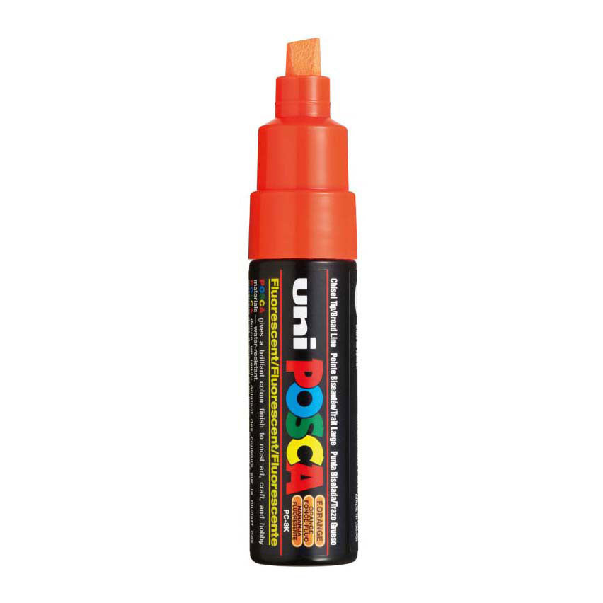 Marcador POSCA uni-Posca, AFM PC-8K, espesor de línea 8 mm, ancho, naranja fluorescente, 1 pieza