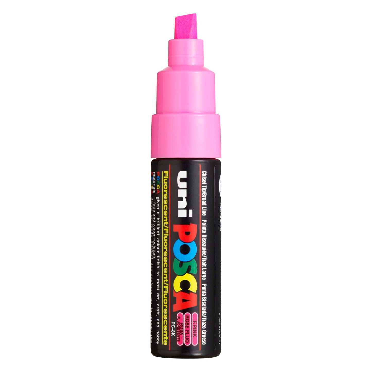 UNI-POSCA POSCA MARKER, AFM PC-8K, spessore della linea 8 mm, larghezza, rosa fluorescente, 1 pezzo