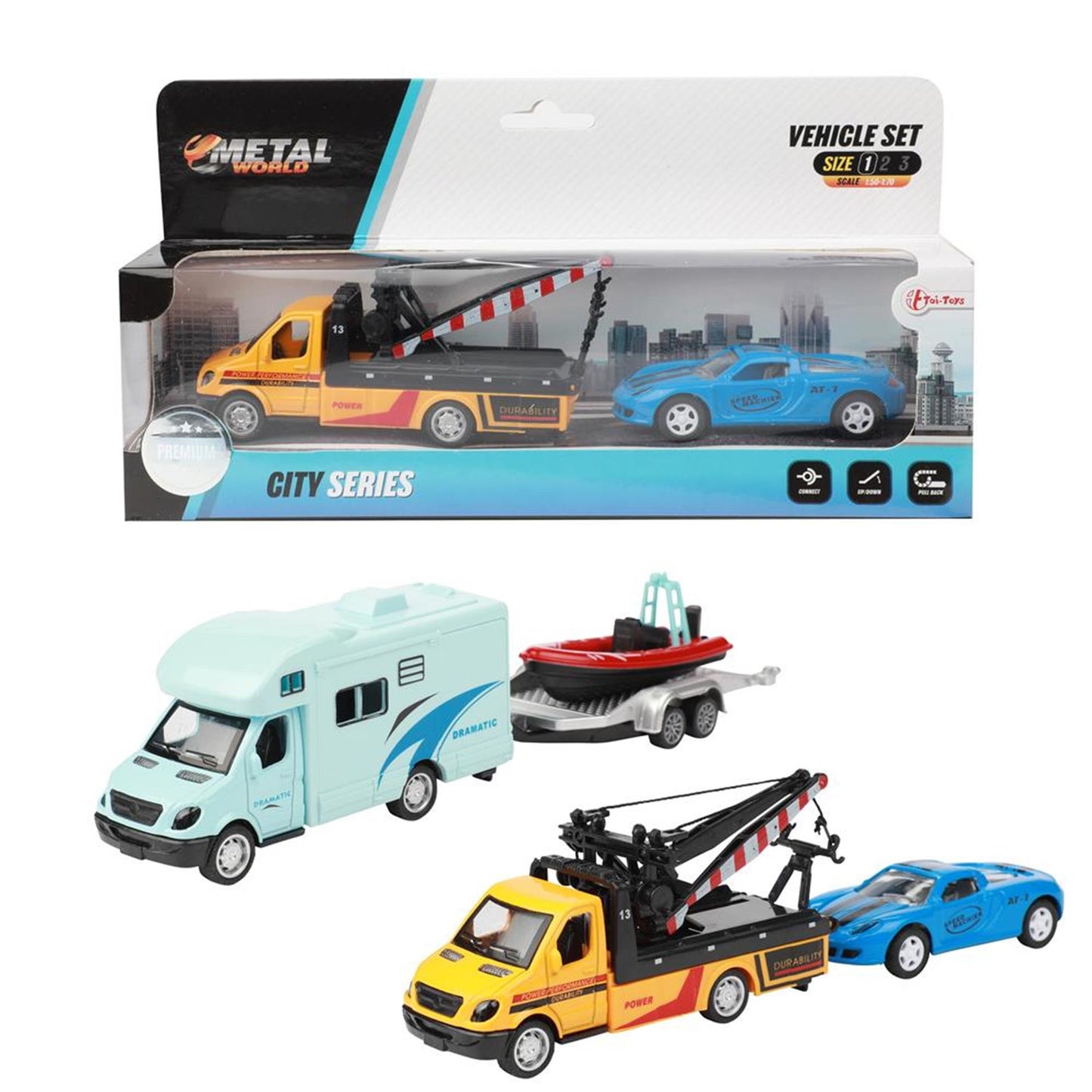 Toi-toys toi giocattoli set camper set carro attrezzi