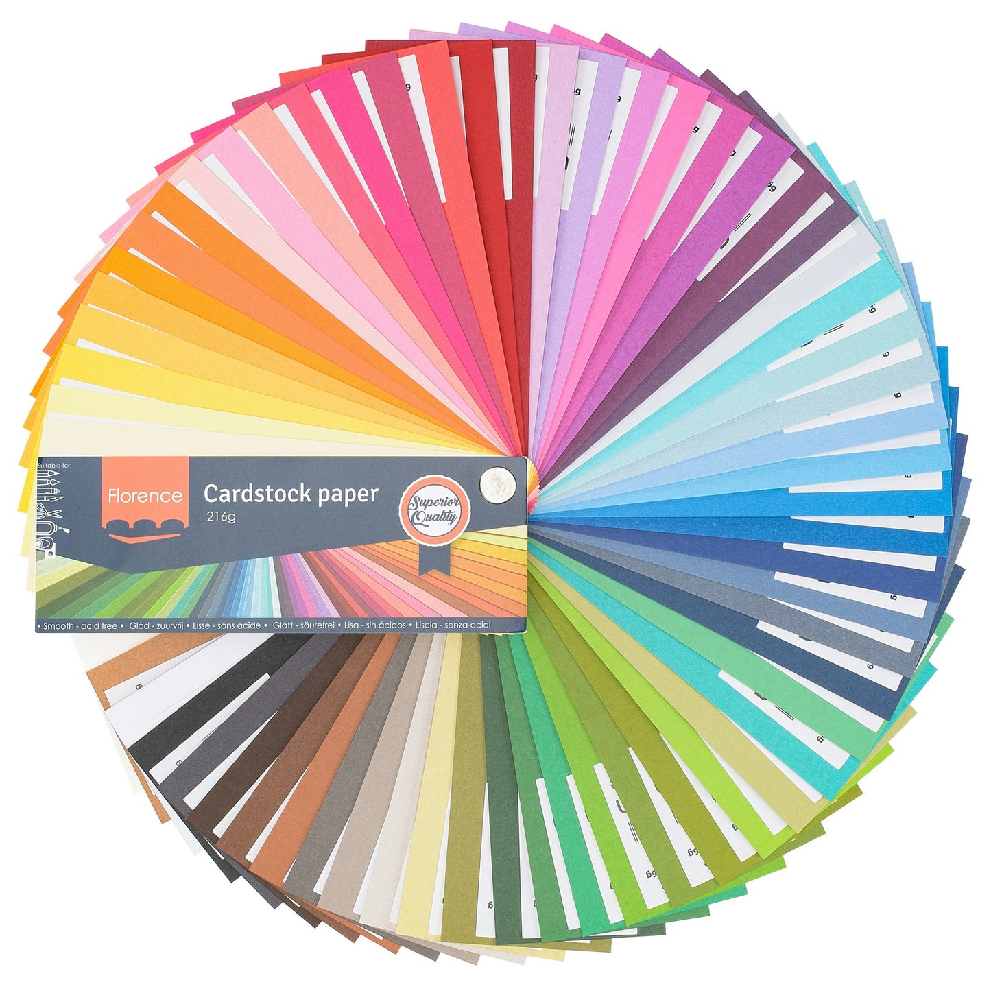 Florencia • papel cartulina abanico color liso 216g