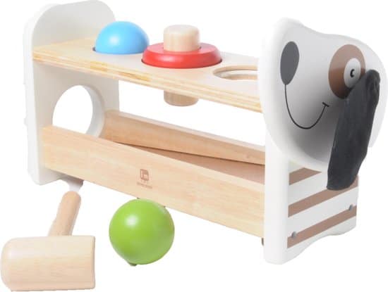 Bongers Toys I apos; M Doggy Hambank fatto di legno con martello