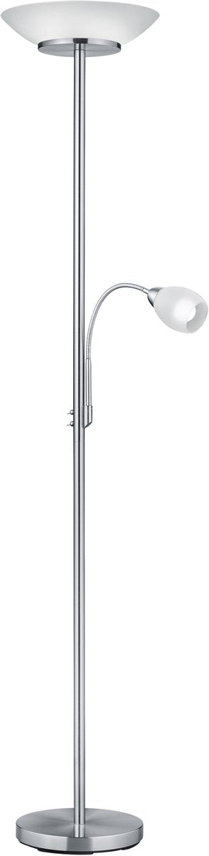 Rl live your light reality gerry - vloerlamp - nikkel mat - excl. 2x e27 4,9w - licht apart schakelbaar - flexibel
