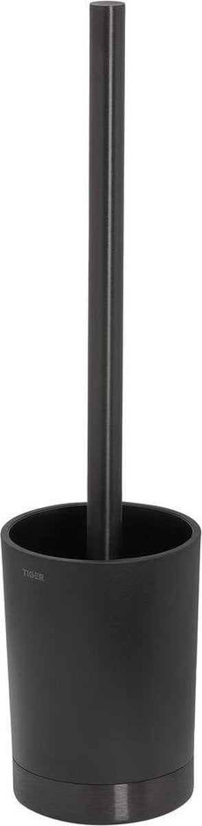 Tiger tune - scopino per WC con supporto da terra - metallo nero spazzolato - nero canna di fucile