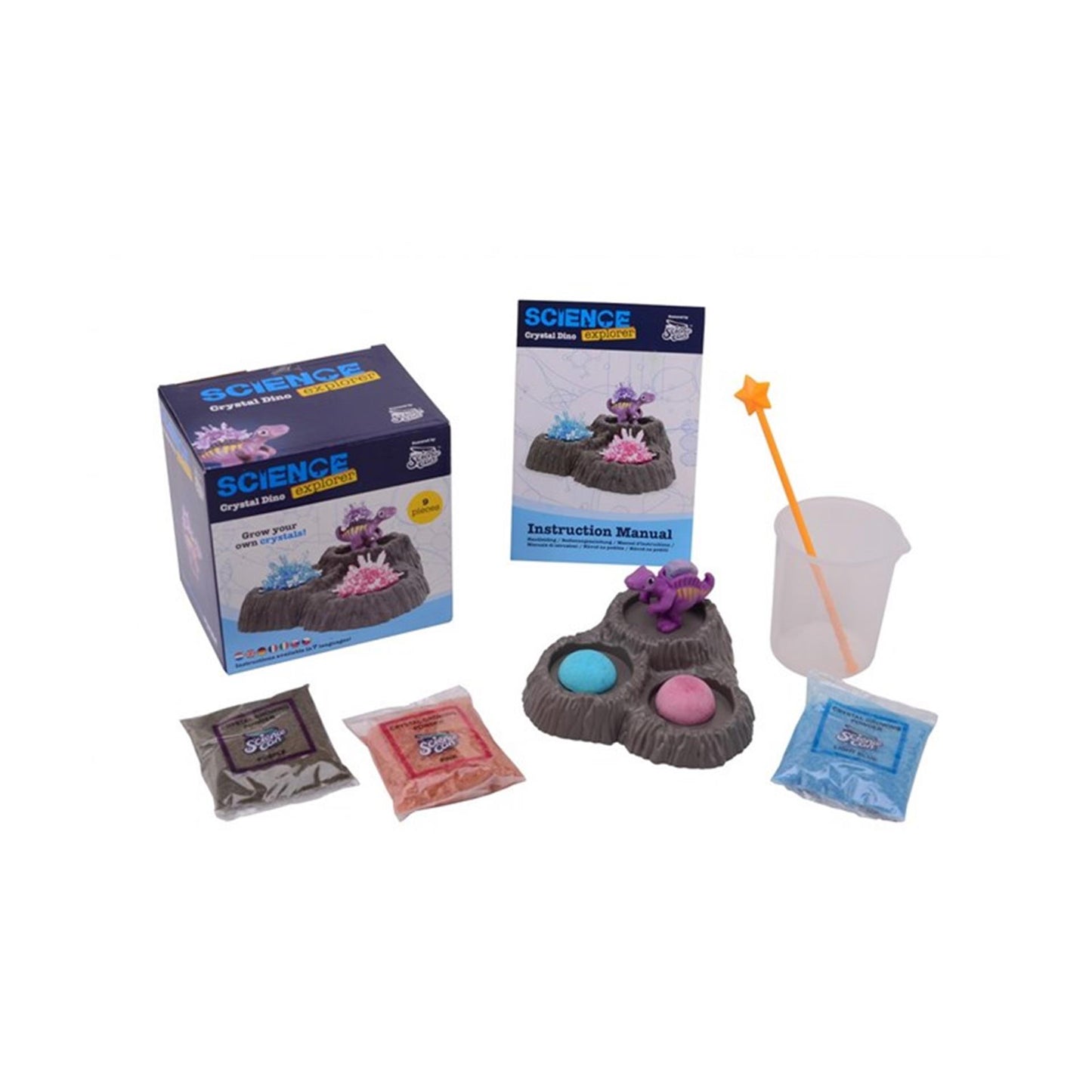 Set di cristalli di dinosauro esploratore scientifico Johntoy