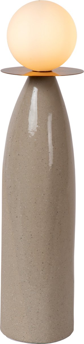 Lucide figaro - tafellamp - ø 12 cm, h 48 cm - 1xg9 - grijs - japandi