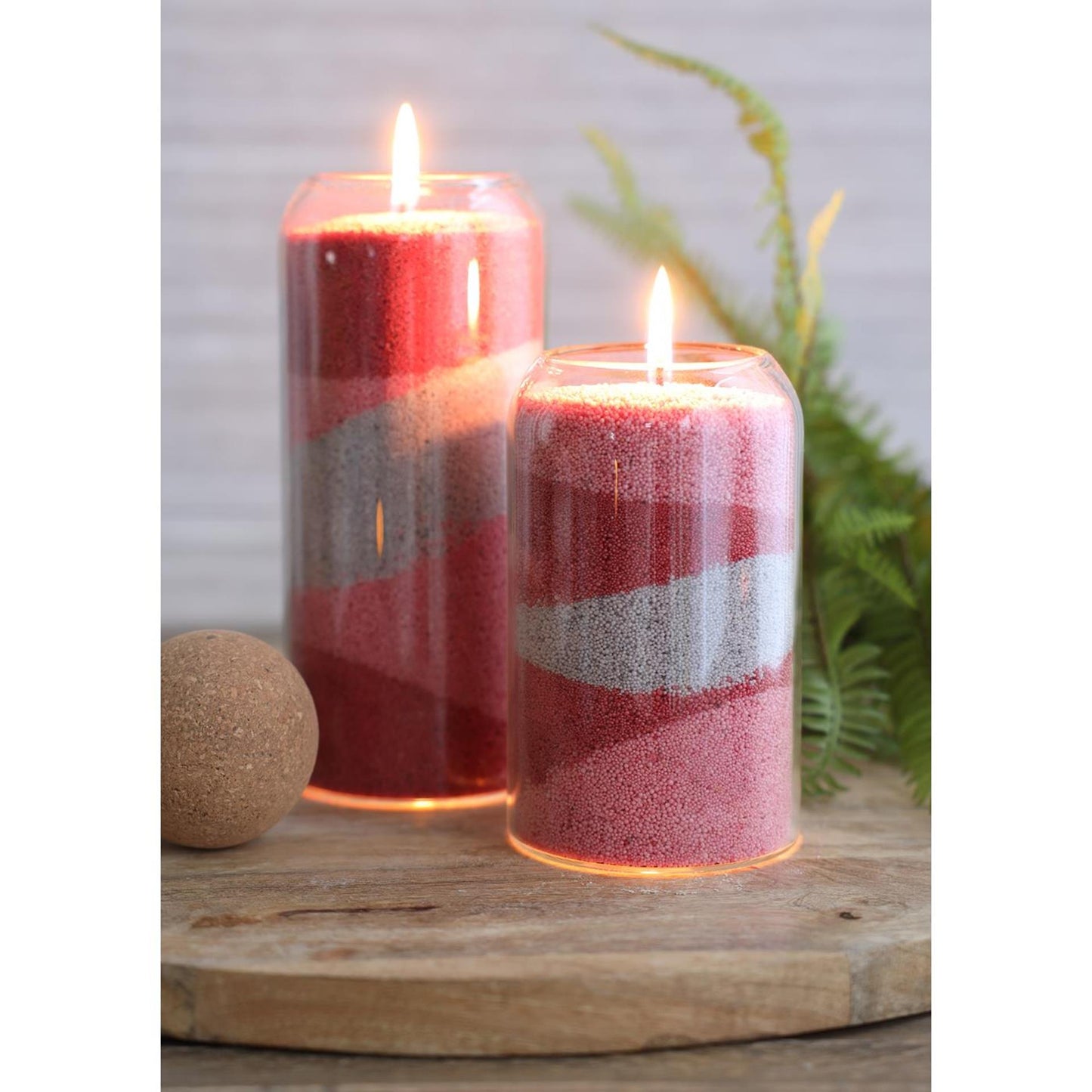 Ideas 4 stagioni candela perle sabbiae candela 400gr rosso