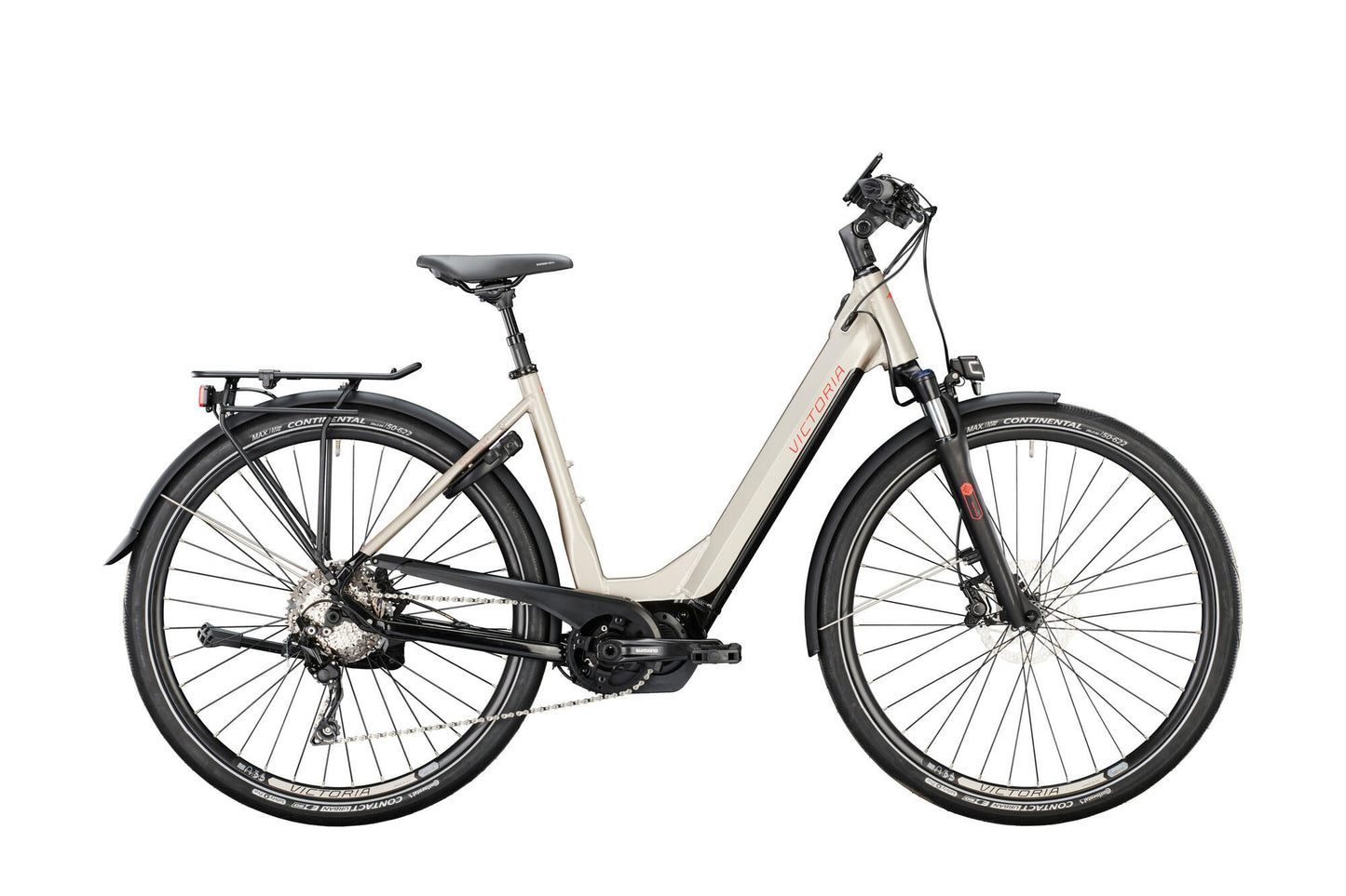 Bicicletta elettrica da trekking Victoria etouring 12.8 mod. 22 bici elettrica vittima. e-tour. 12.8 28 50 onda 10sp grigio