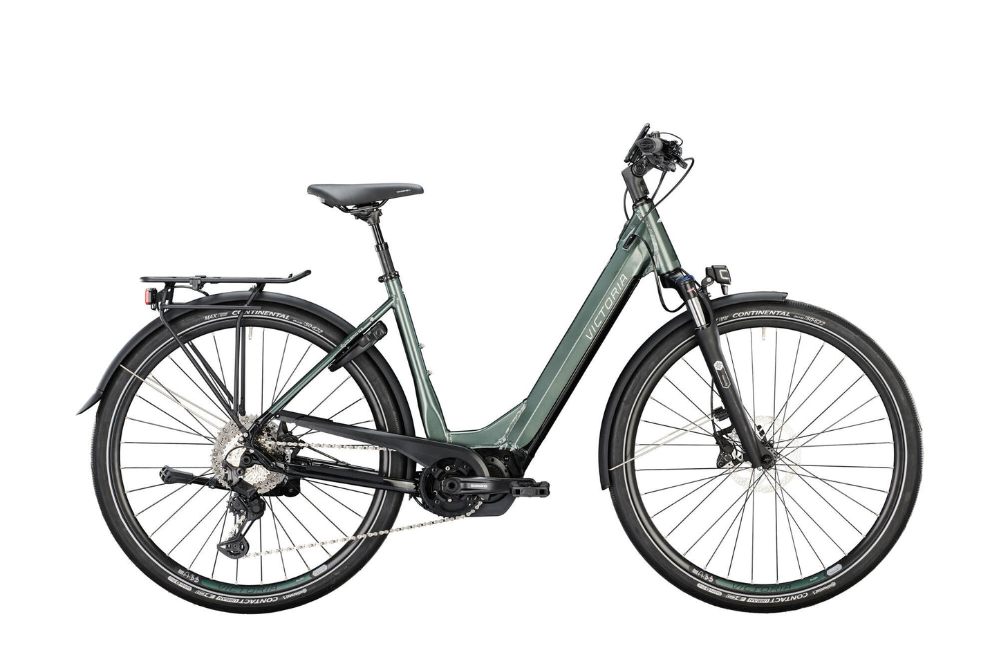 Bicicletta elettrica da trekking Victoria etouring 12.9 mod. 22 bici elettrica vittima. e-tour. 12.9 28 50 onda 11v verde
