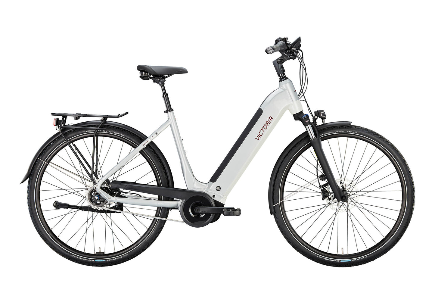 Victoria Electric Trekking Bike Tresalo 15 (#1) Ebike Vict. Tresalo 15 28 52 5SP FH Silver
