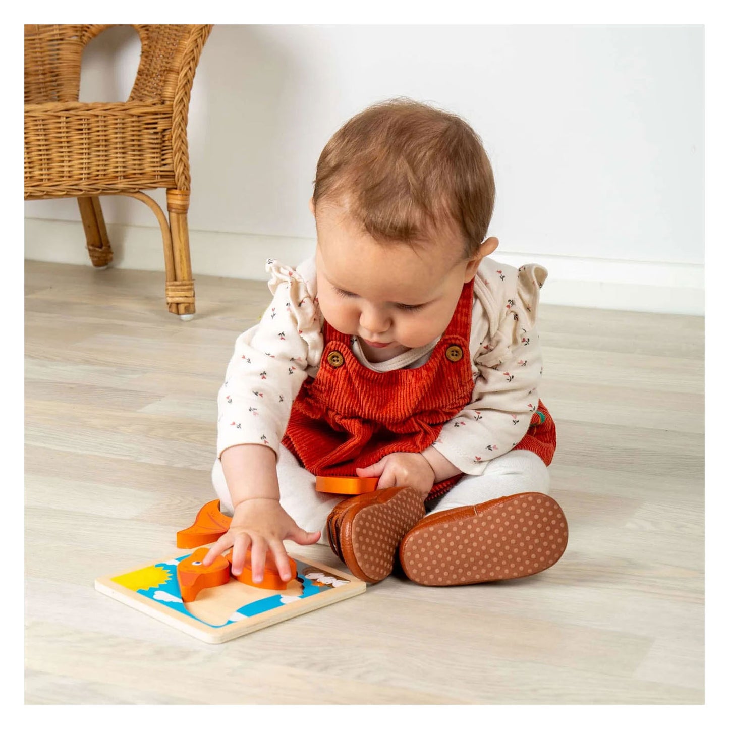 Bigjigs puzzle a forma di pterodattilo in legno - 4 pezzi.