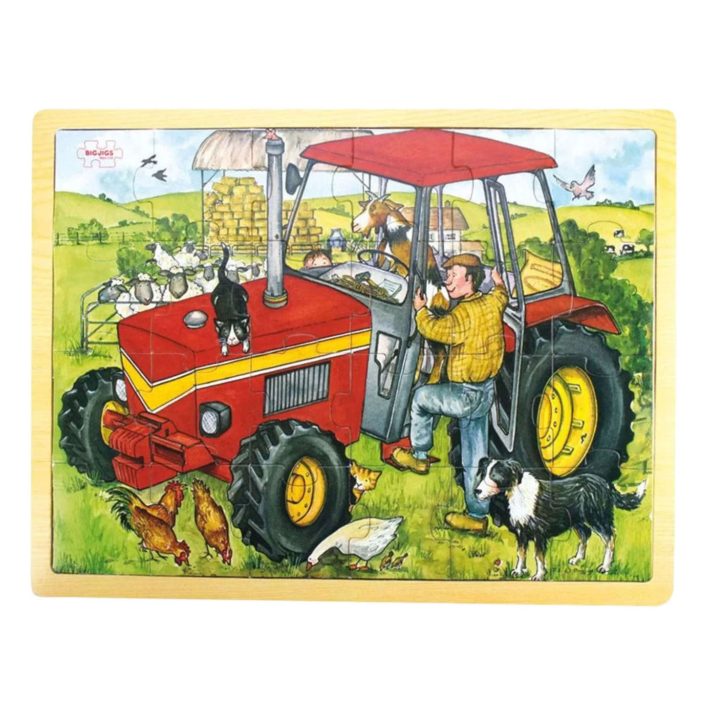 Trattore puzzle in legno Bigjigs - 20 pezzi.