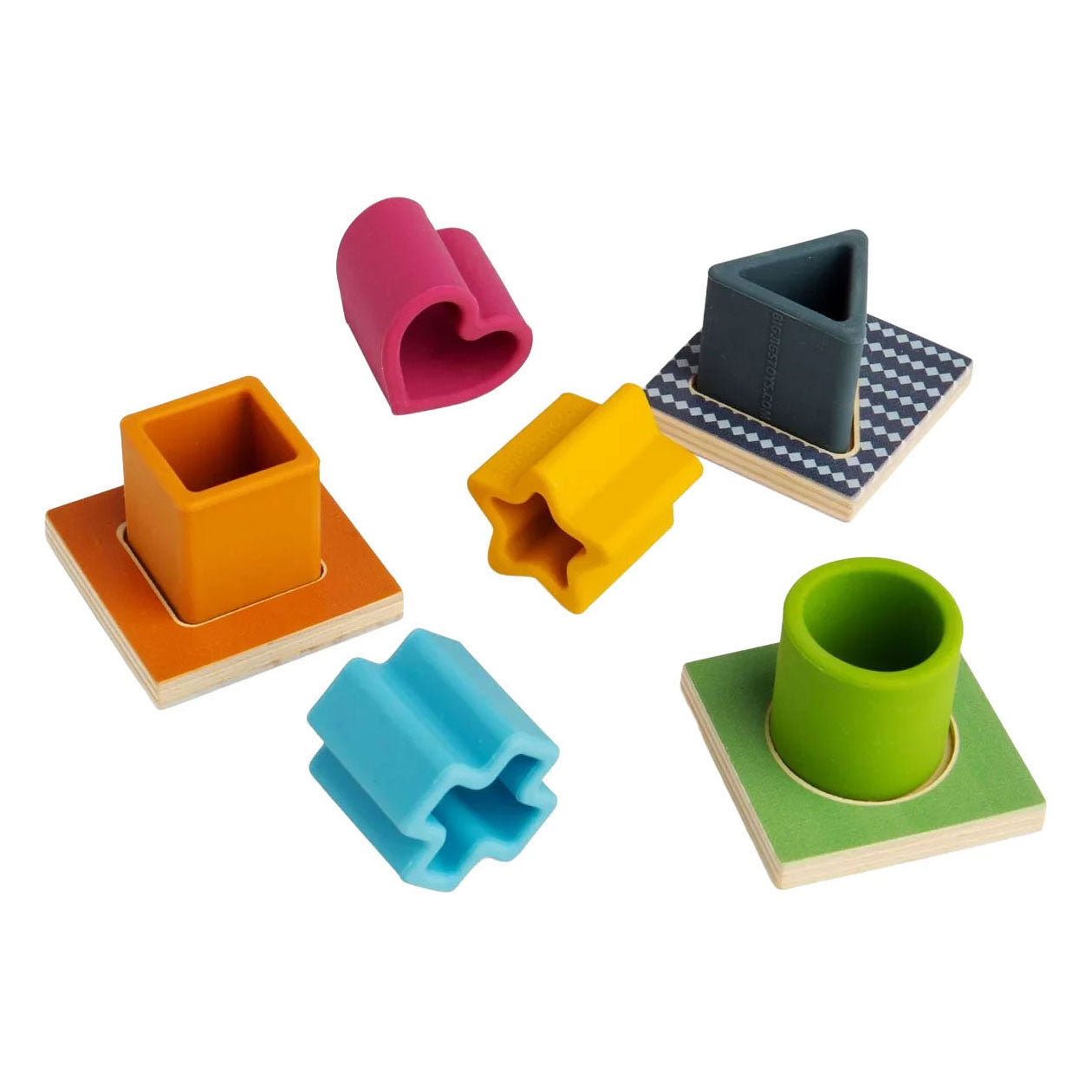 Bigjigs puzzle a forma di legno e silicone - 13 pezzi.