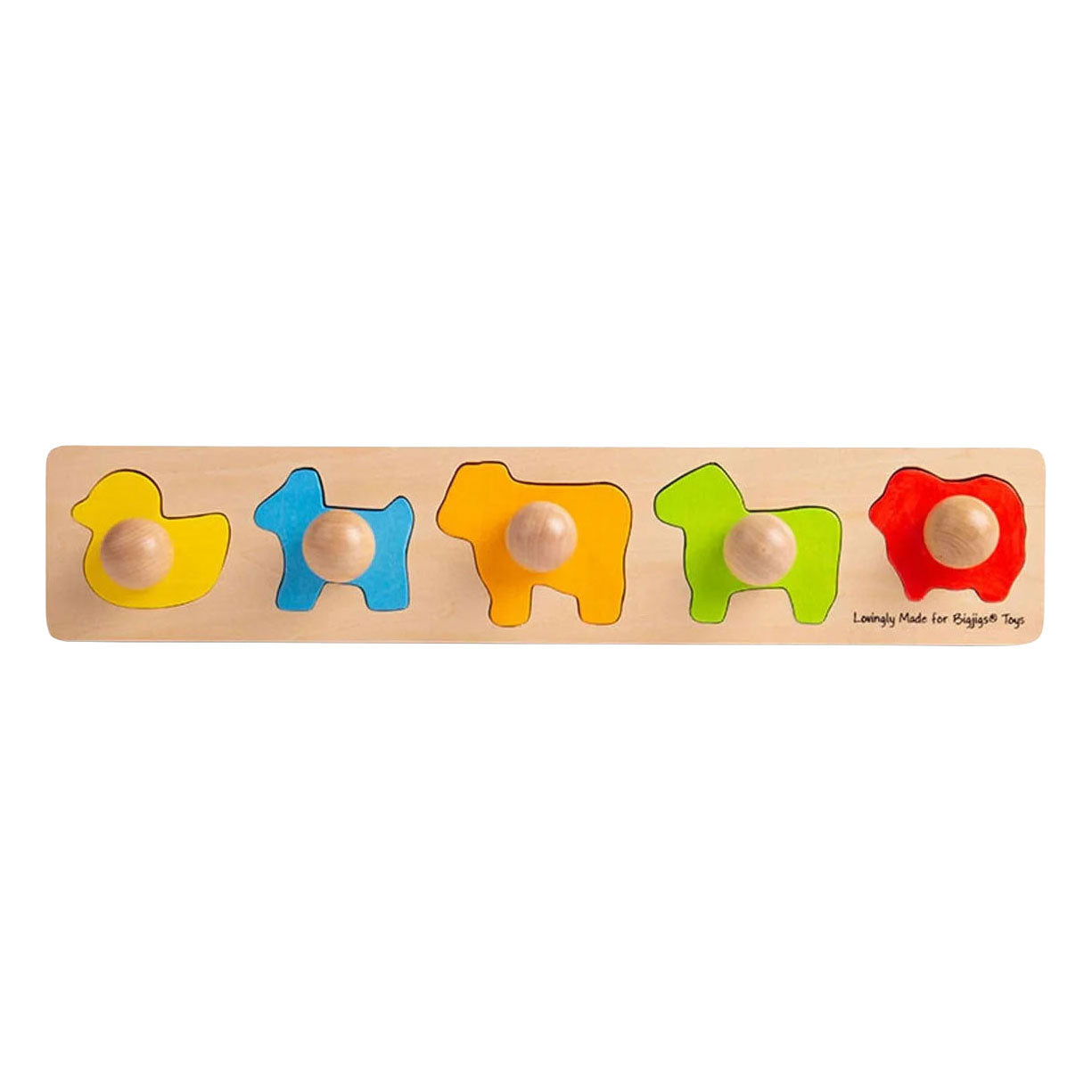 Bigjigs rompecabezas de madera con formas de animales - 5 piezas.
