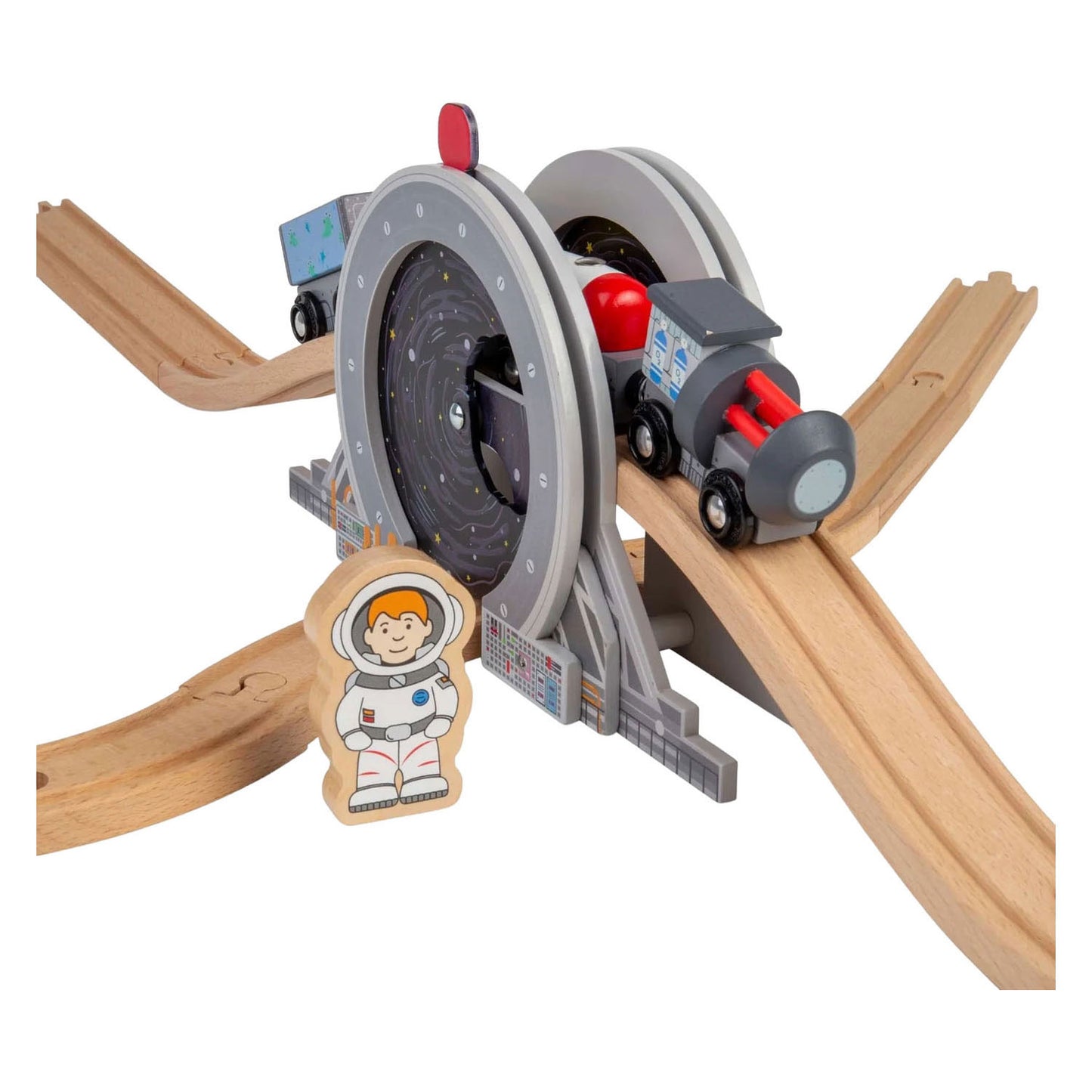 Binari in legno Bigjigs - Ponte spaziale