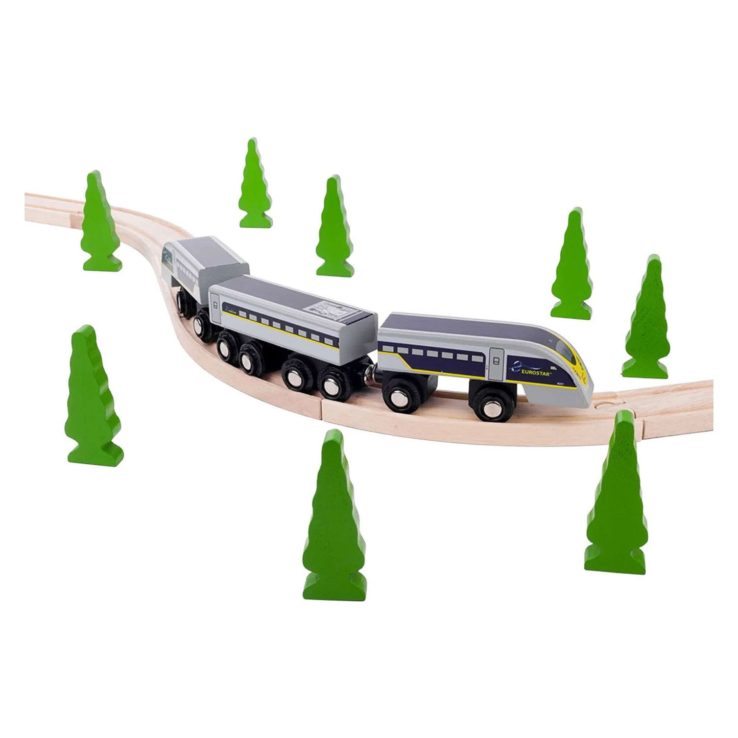 Bigjigs treno in legno eurostar e320 - 5 pz.