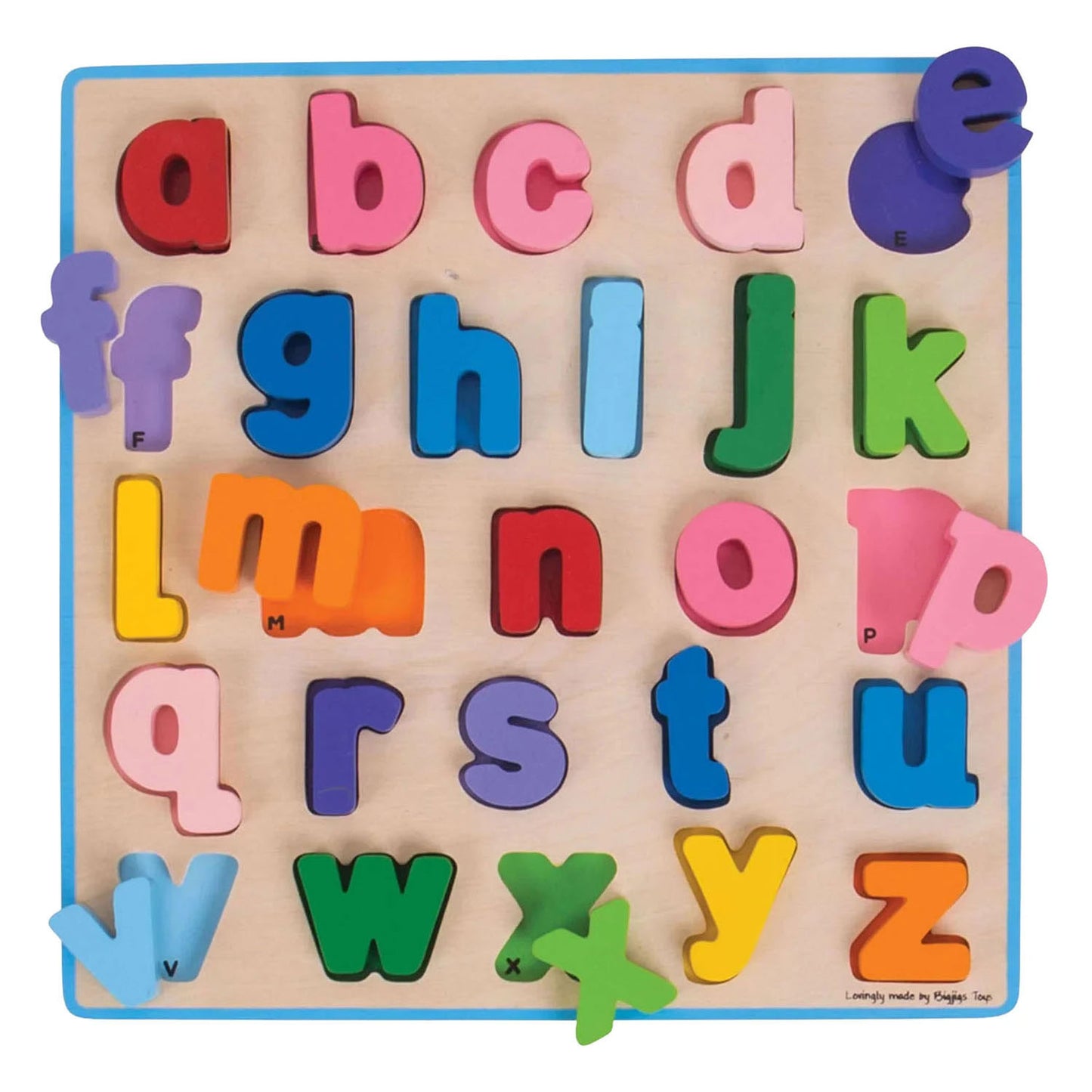 Puzzle alfabetico in legno Bigjigs - 26 pezzi.