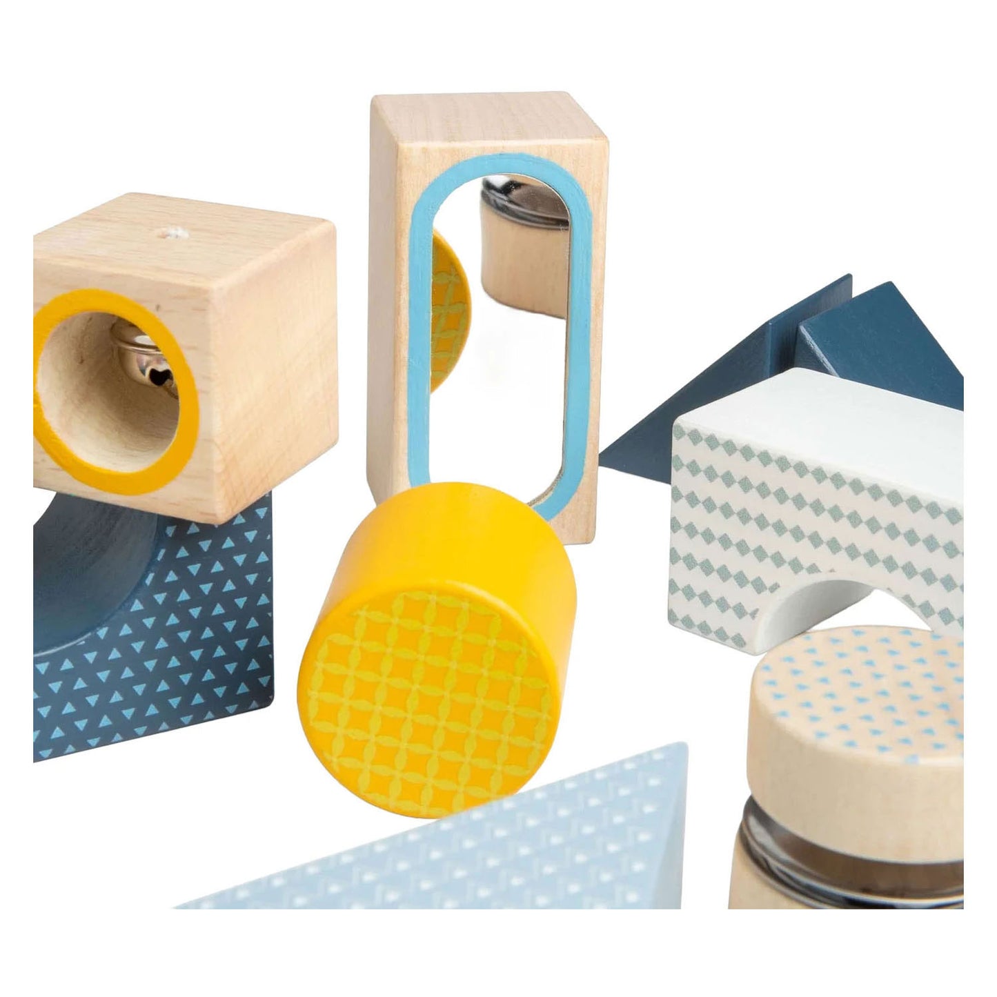 Blocchi sensoriali in legno Bigjigs - 14 pz.