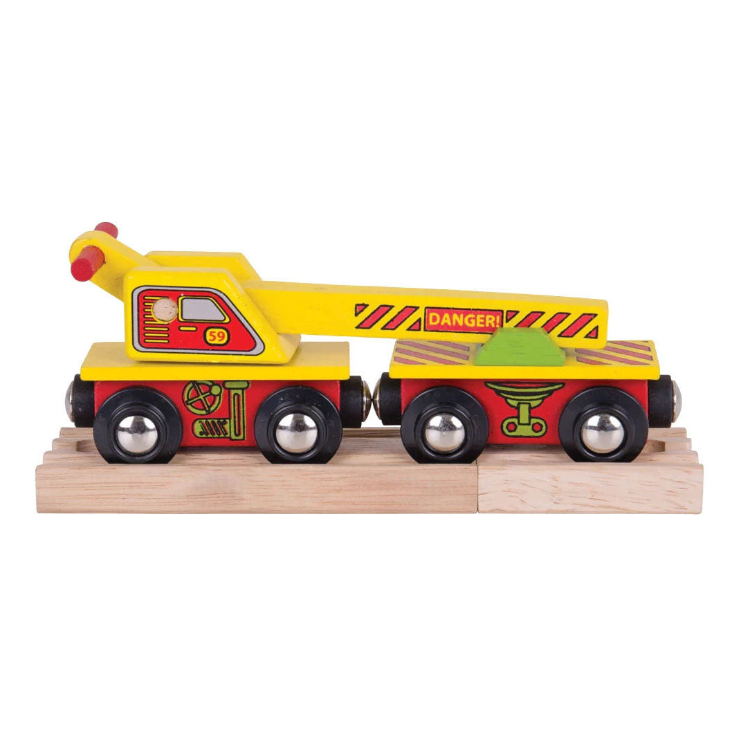 Carro gru in legno Bigjigs - 4 pezzi.