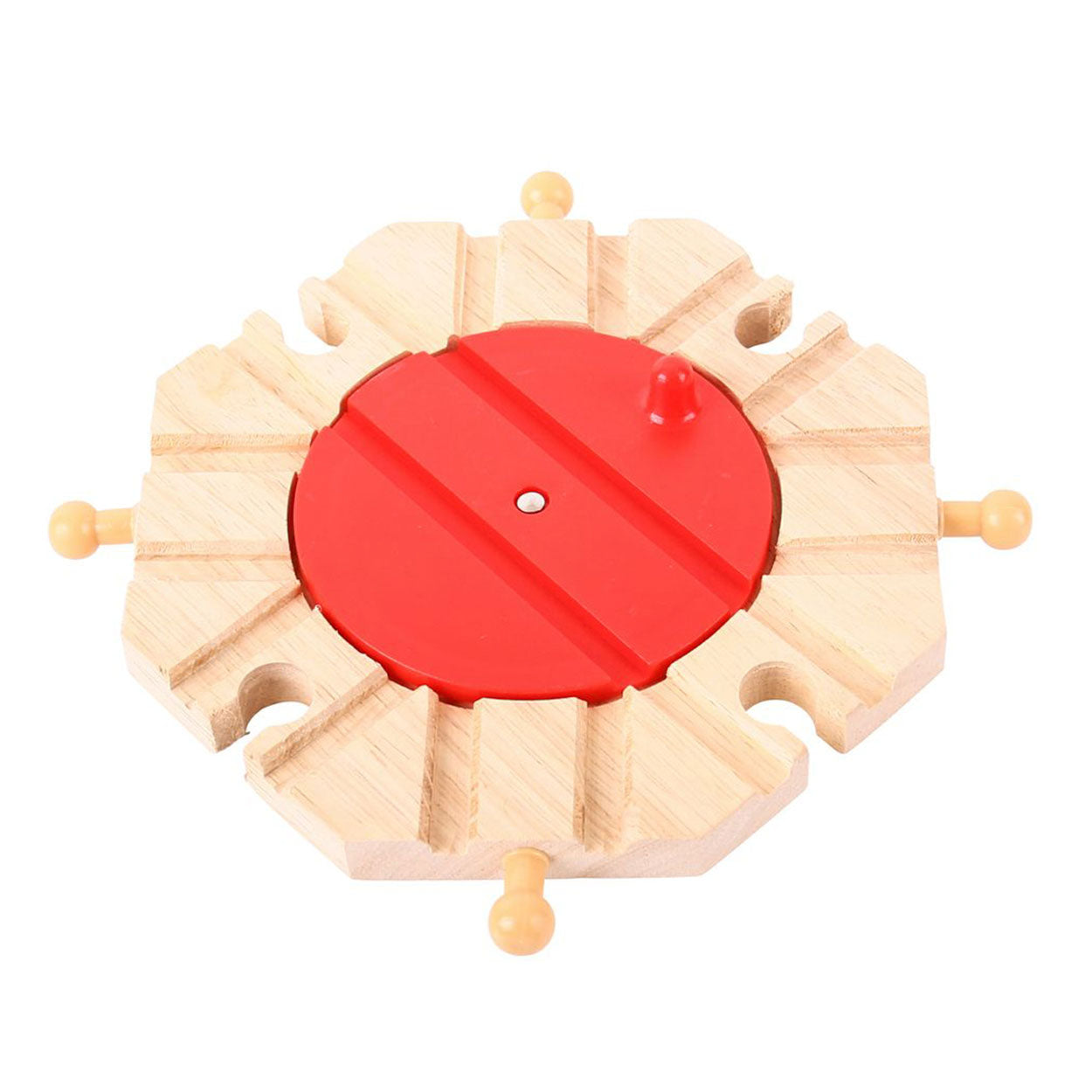 Binari in legno Bigjigs - Giradischi a 8 direzioni