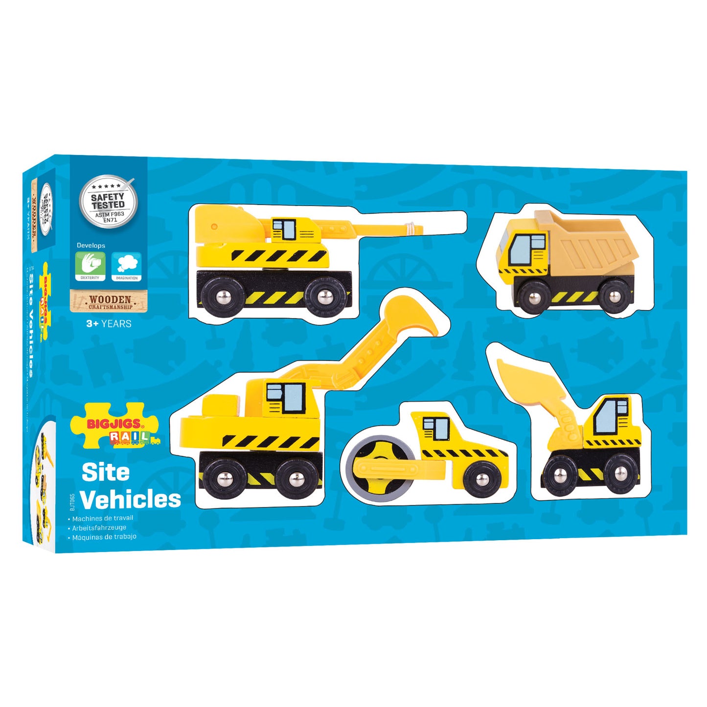 Veicoli da lavoro in legno di bigjigs, 5 °.