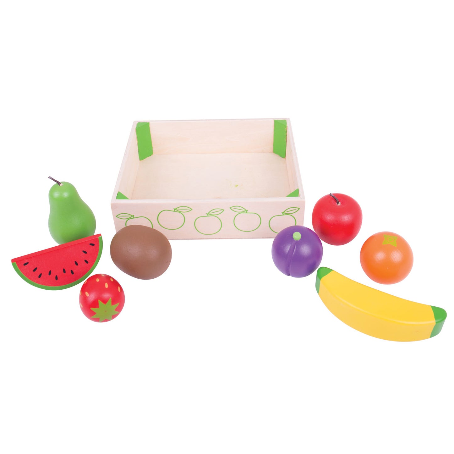 Bigjigs Box in legno con frutta, 9dlg.