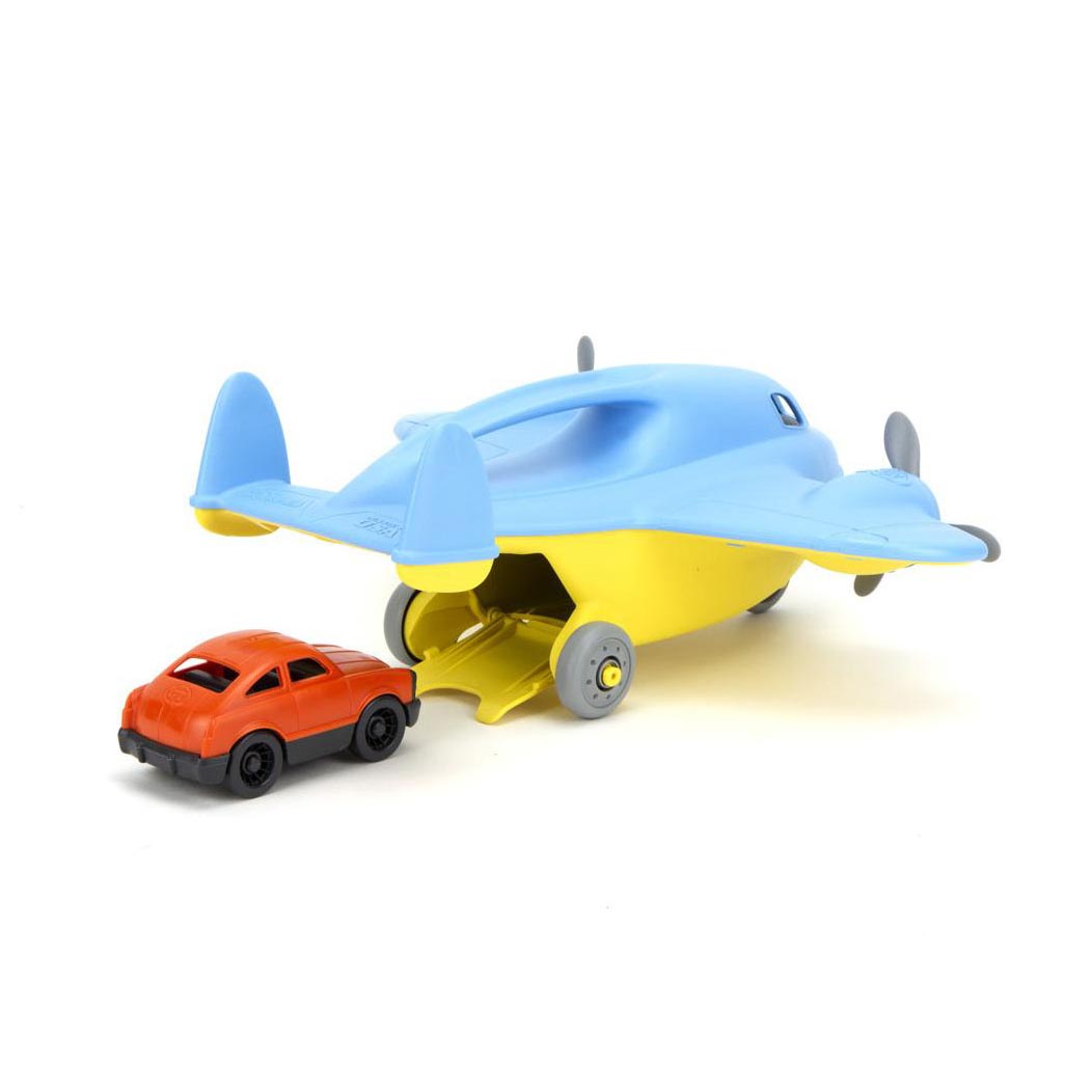 Giocattoli verdi giocattoli verdi aereo cargo con auto