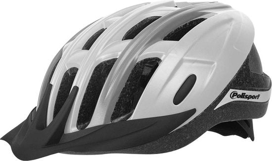 Polisport Ride in Bicycle Helmet L 58-62cm Gray White Gray