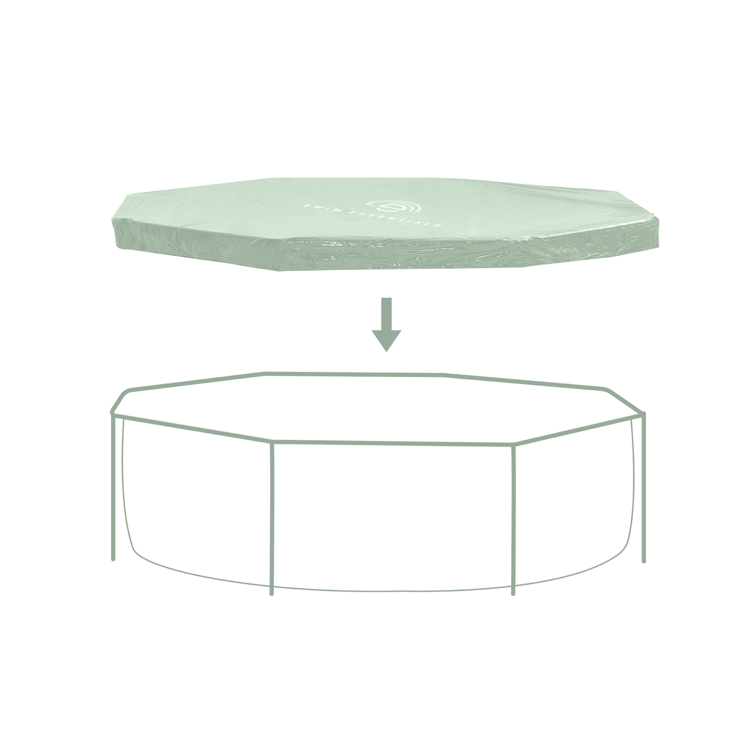Esencia | Piscina de vela verde de la vela - Ø 300 cm