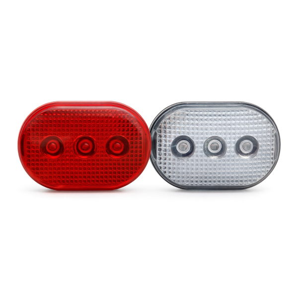 Set di illuminazione a led bordo City 3 LED Front + posteriore comprese le batterie