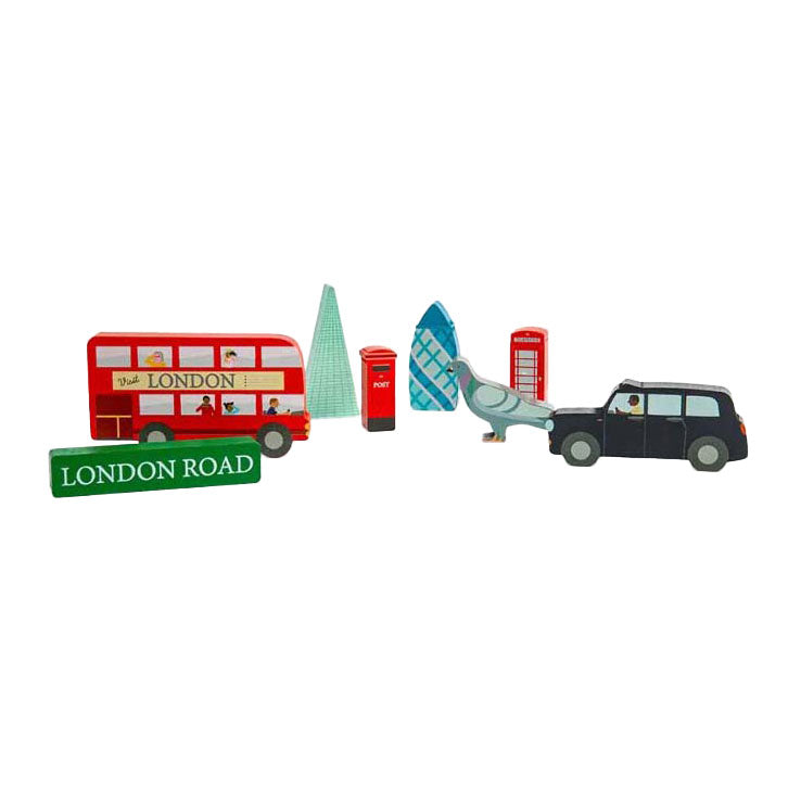 Bigjigs Wooden London Chunky Puzzle, 8st.