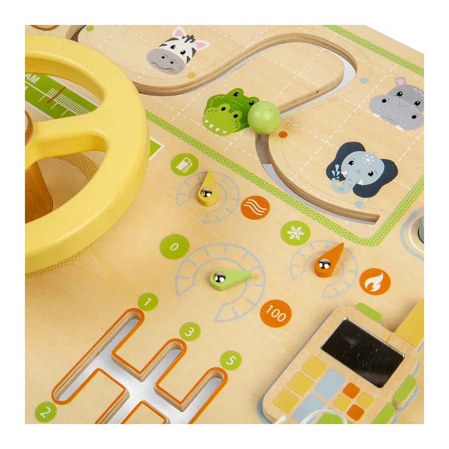 Tablero de actividades de madera de la jungla Bigjigs