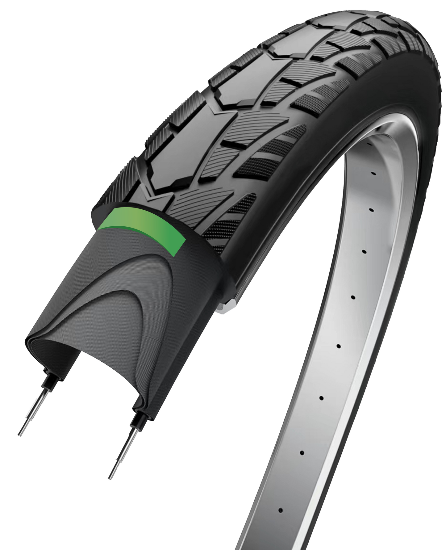 Pianto esterno del bordo EGDE Prestazioni Proteggi 28 x 1.40 37-622 e-bike nero con riflesso