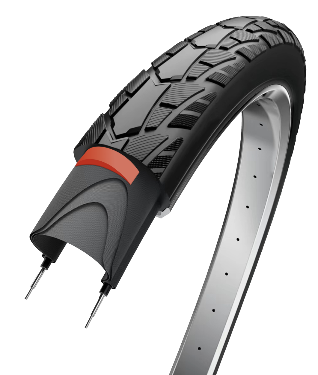 Pianto esterno del bordo EGDE Performance Proteggi più 28 x 1,40 37-622 e-bike nero con riflesso