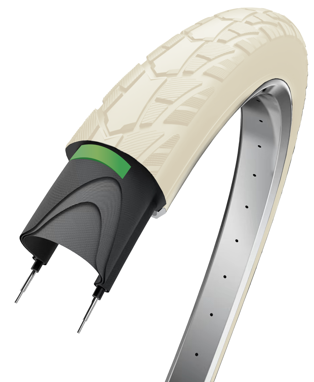 Protección de rendimiento de borde buitenband 28 x 1.75 47-622 -rème color con reflexión