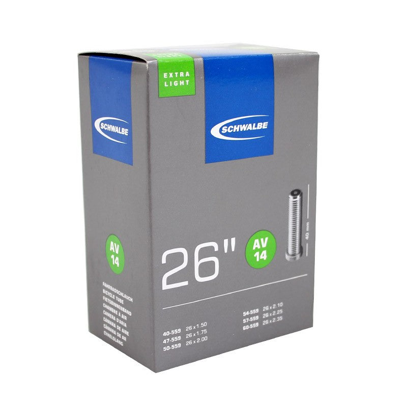 Schwalbe Tubo interno AV14 Extra Light 26 40 62-559 40 mm Ventiel