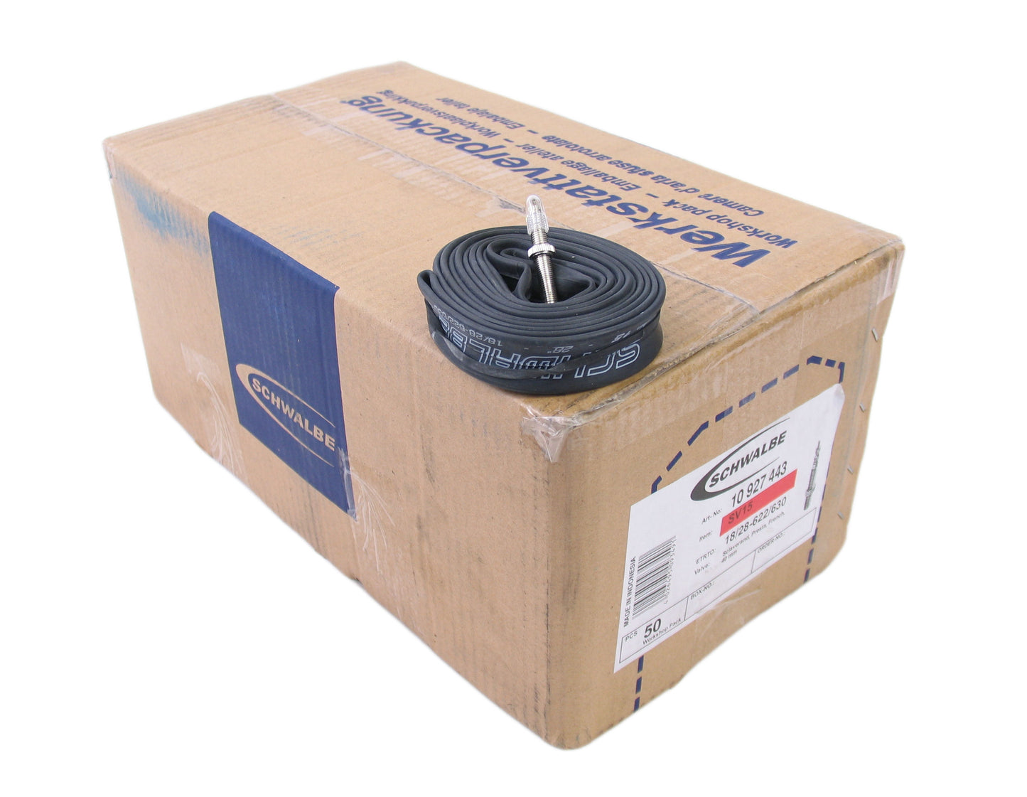 Schwalbe Tubo interior SV15+ 28 18 28-622 630 Válvula de 60 mm (envasado de taller de 50 piezas)