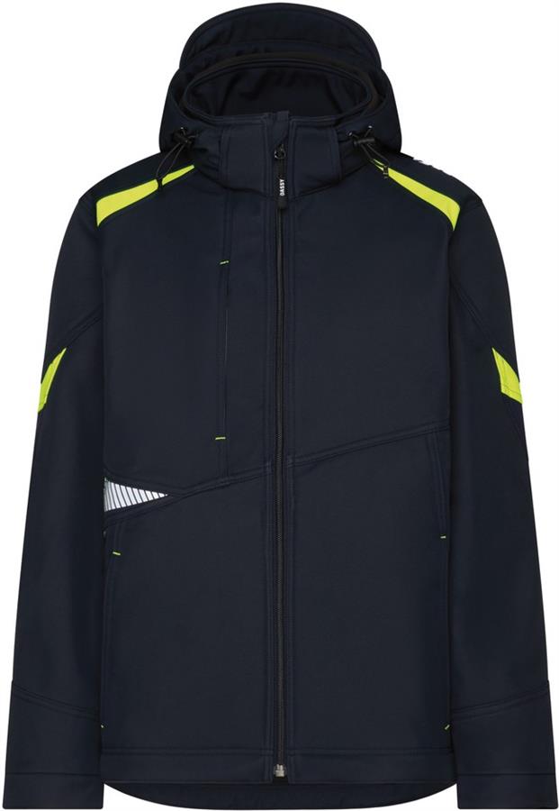 Dassy softshell kalama poliéster azul noche amarillo fluorescente xl