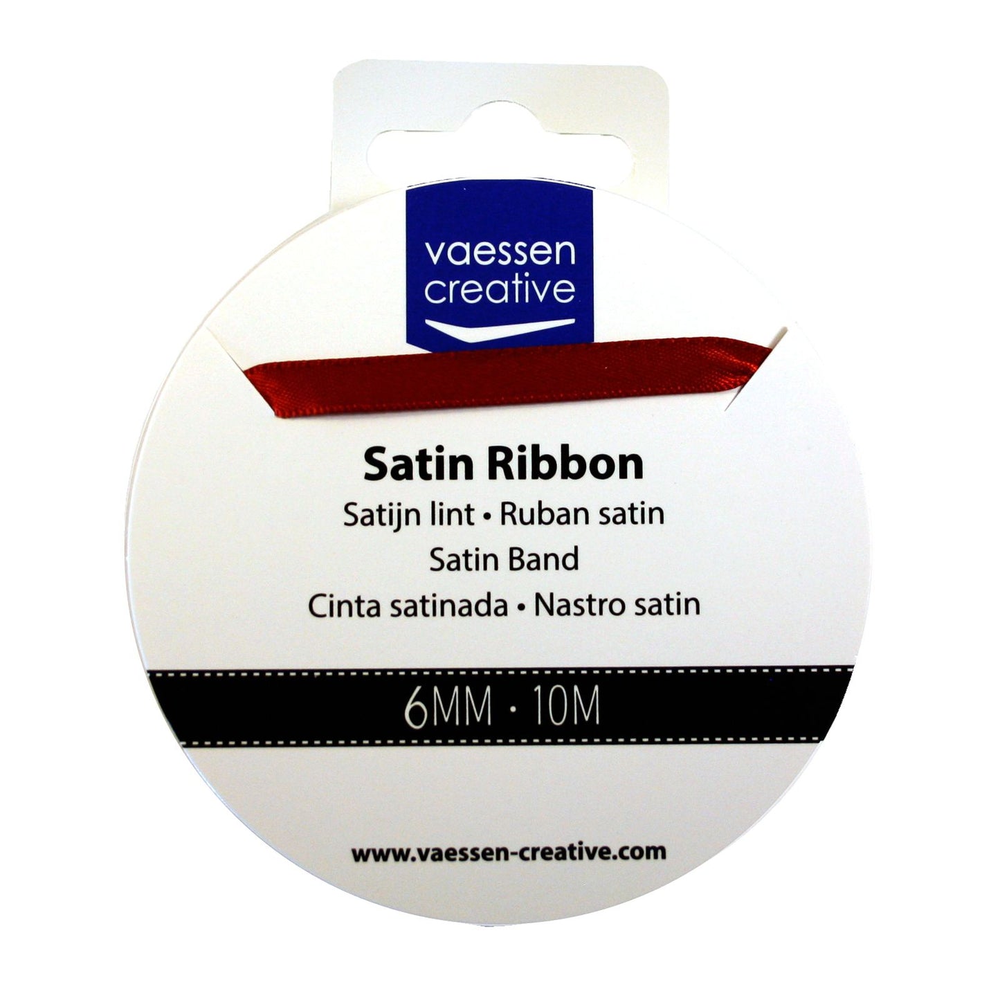 Vaessen creative • cinta de raso 6mmx10m rojo oscuro