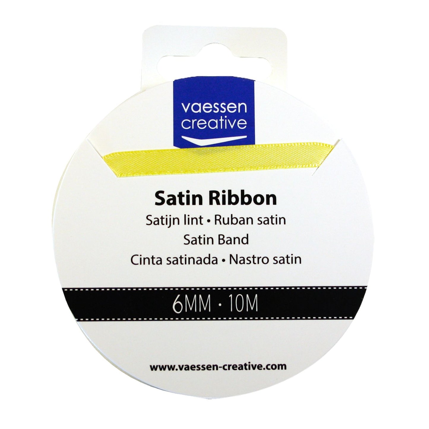 Vaessen creative • cinta de raso 6mmx10m amarillo pastel