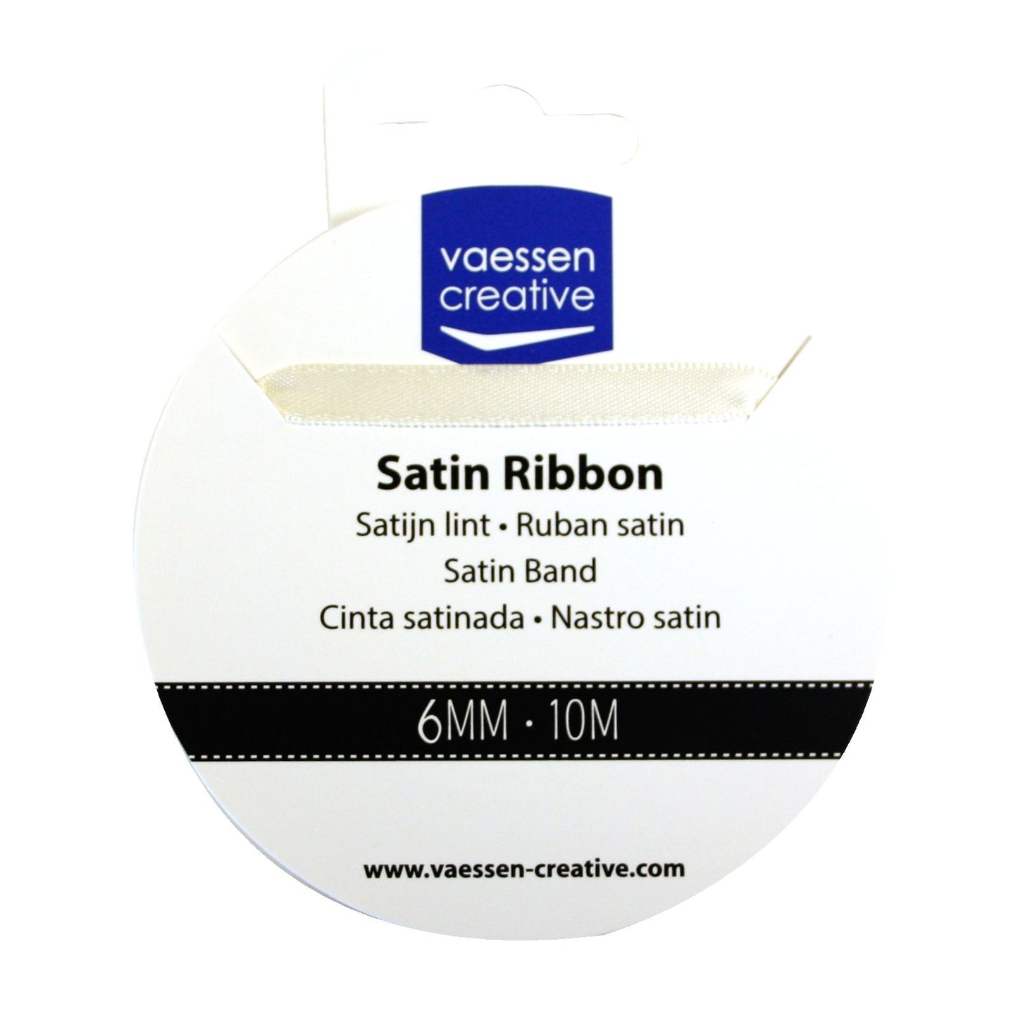 Vaessen creative • cinta de raso 6mmx10m marfil