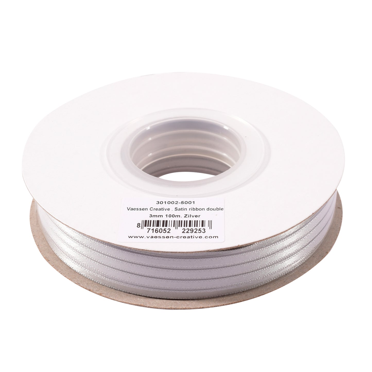 Vaessen creative • nastro di raso 3mmx100m argento