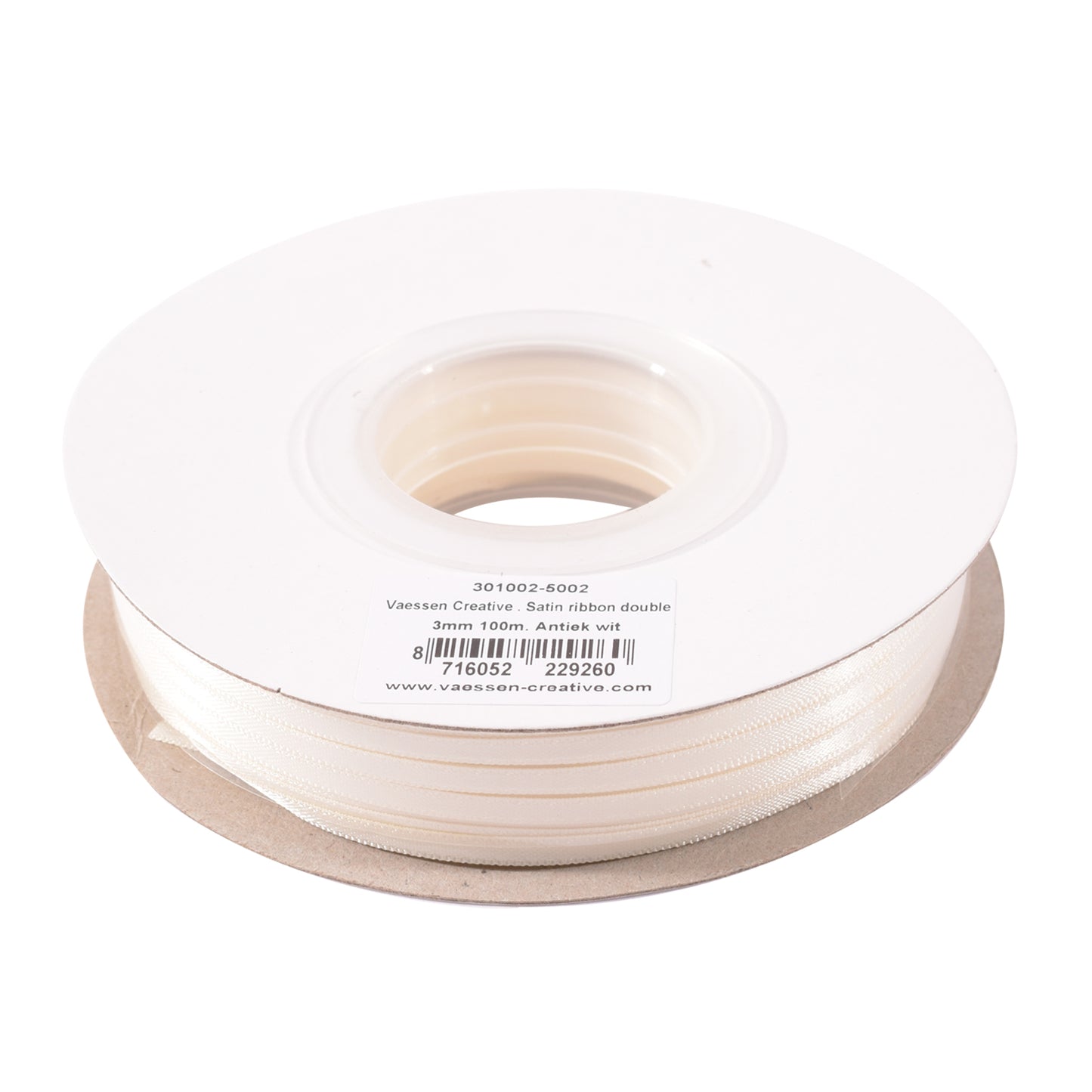 Vaessen creative • nastro di raso 3mmx100m bianco antico