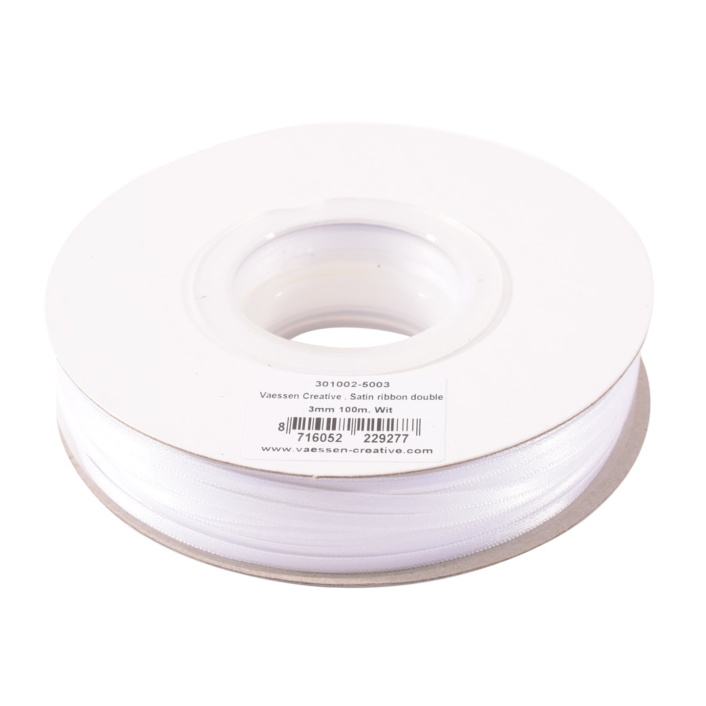 Vaessen creative • nastro di raso 3mmx100m bianco