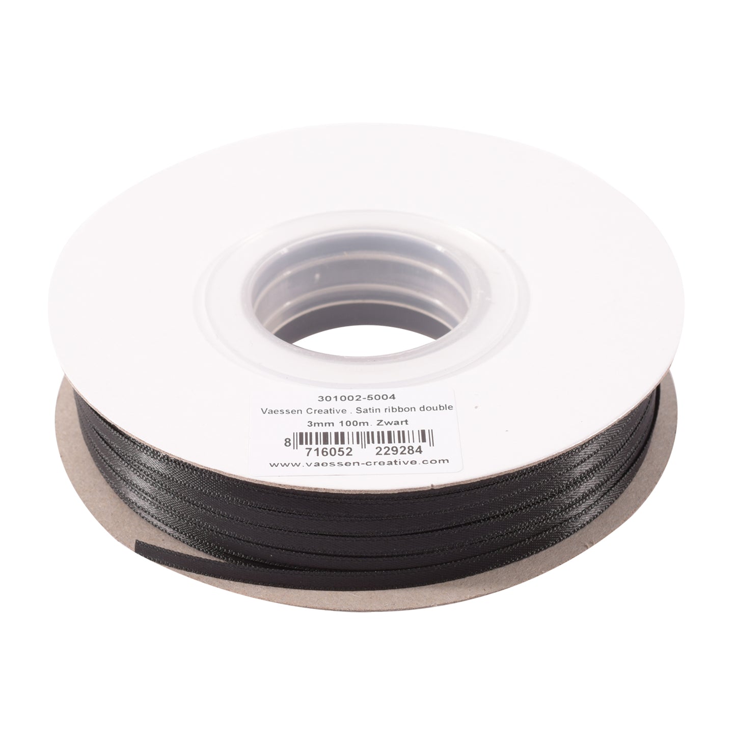 Vaessen creative • cinta de raso 3mmx100m negro
