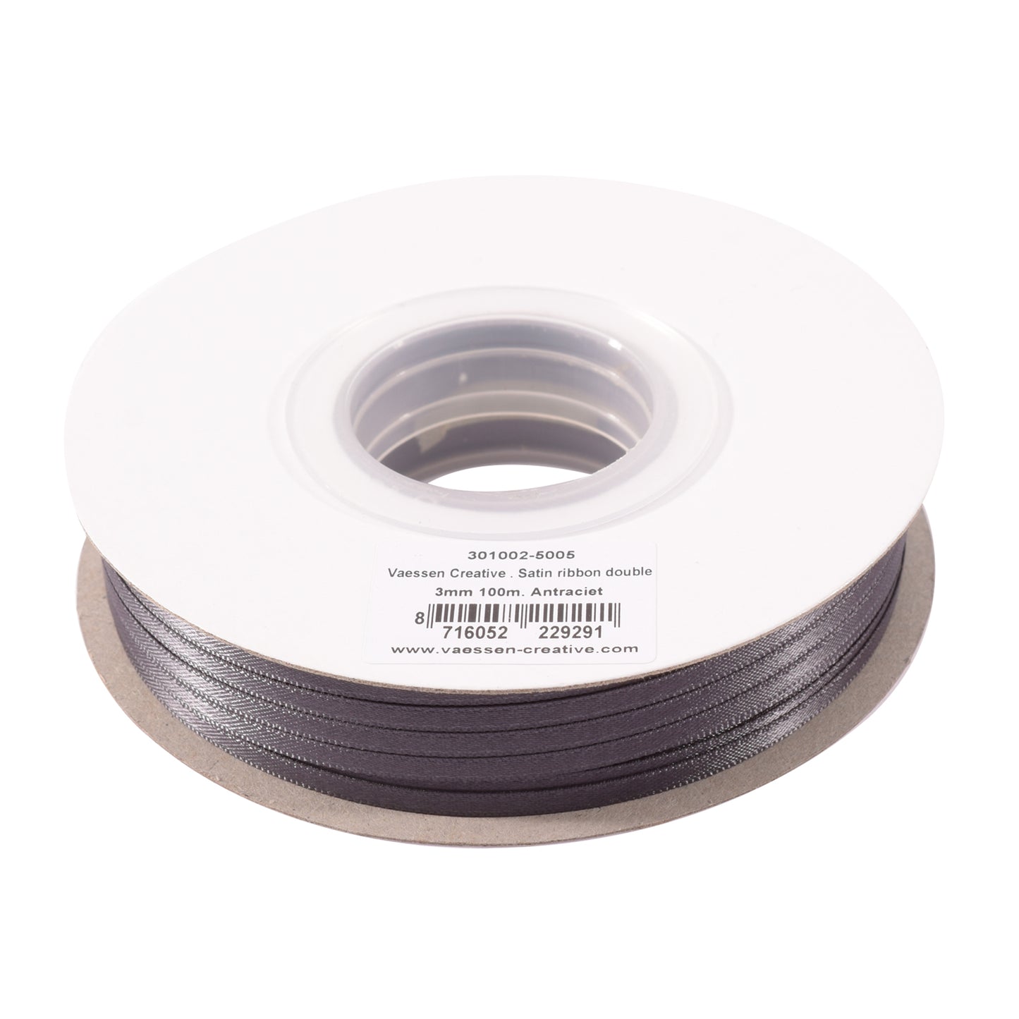 Vaessen creative • nastro di raso 3mmx100m antracite
