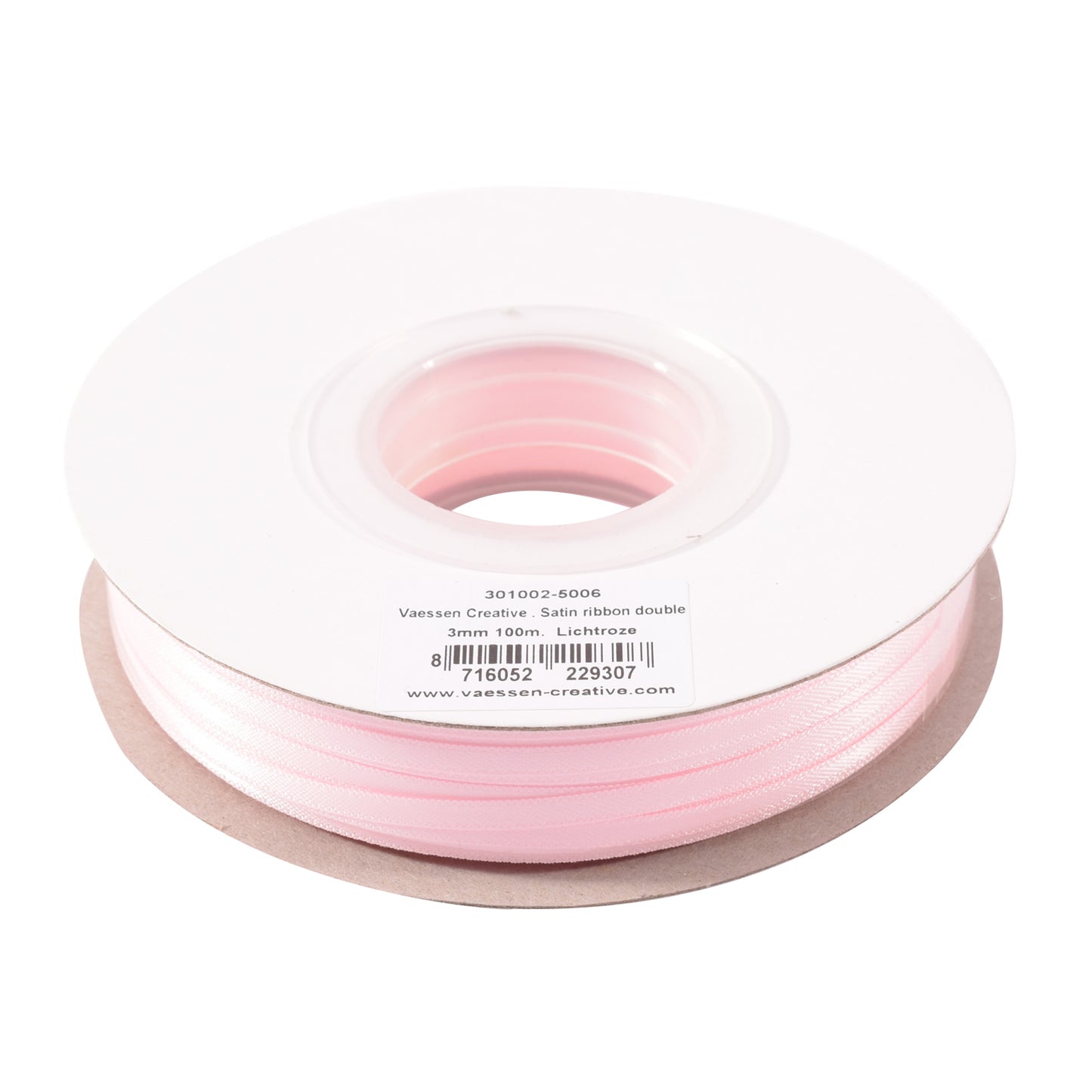 Vaessen creative • cinta de raso 3mmx100m rosa pastel