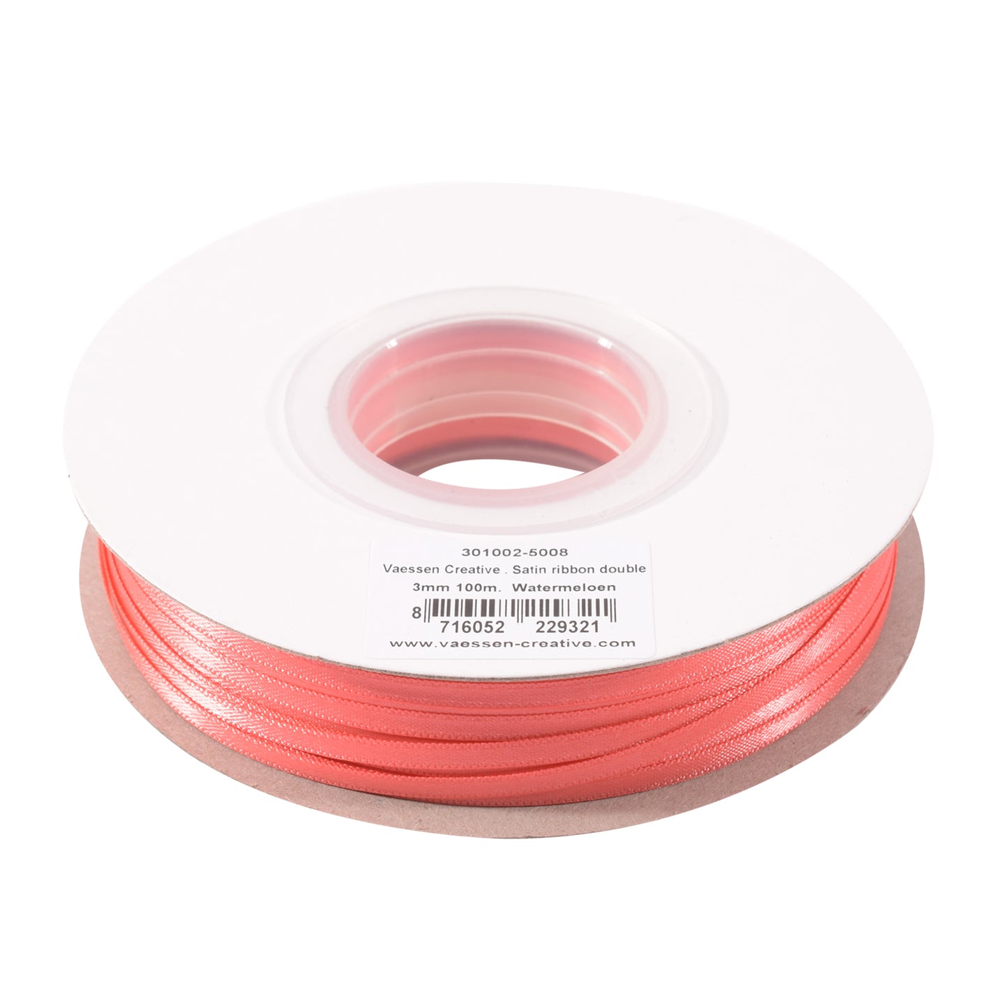 Vaessen creative • cinta de raso 3mmx100m rojo pastel