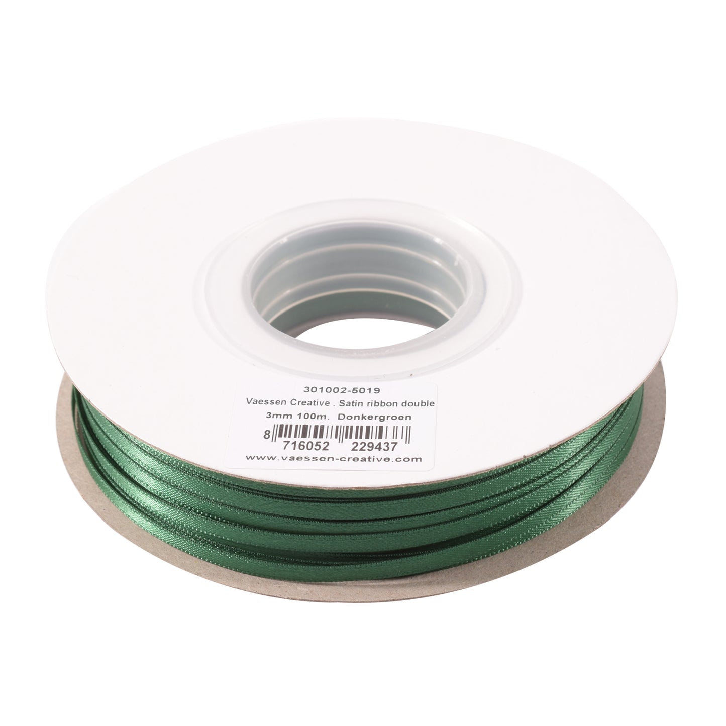 Vaessen creative • nastro di raso 3mmx100m verde scuro