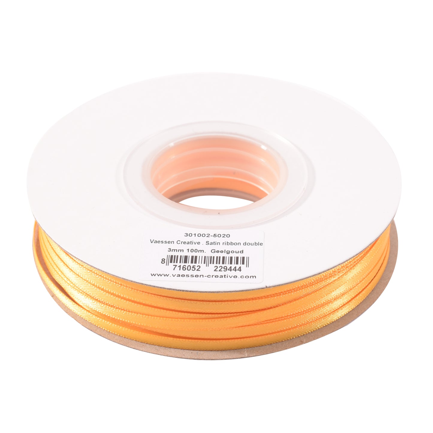 Vaessen creative • nastro di raso 3mmx100m giallo oro