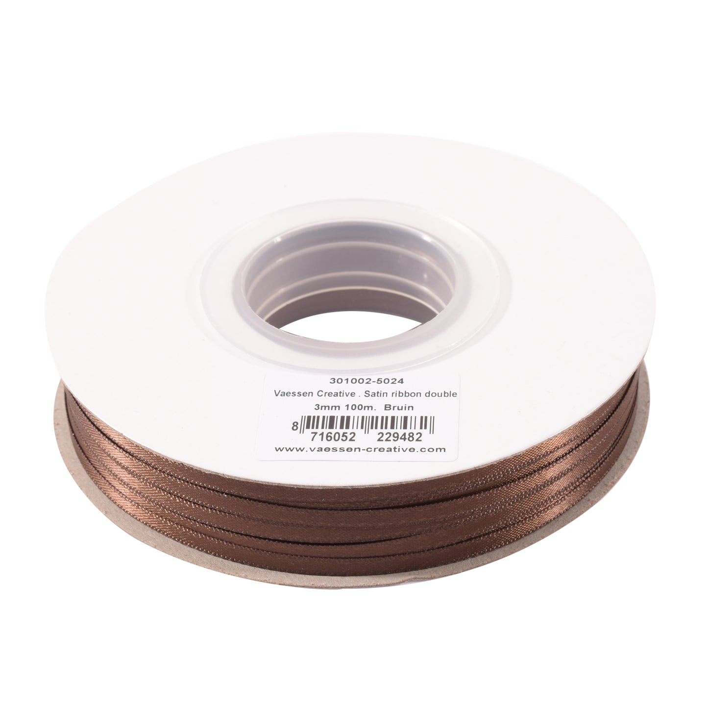 Vaessen creative • nastro di raso 3mmx100m marrone